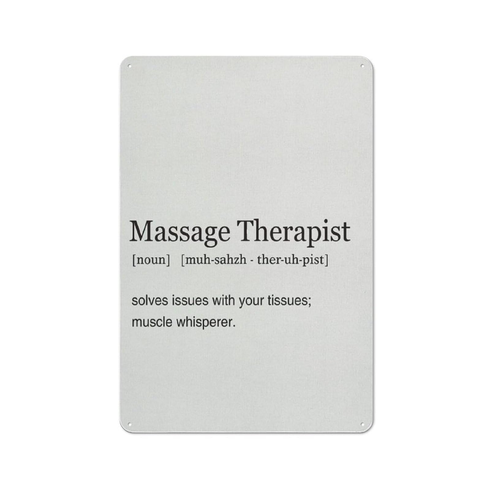 ACDOET Rustic Metal Tin Sign Massage Therapist Definition Print Wall Art Home Office Decor Modern Painting Poster Massage Therapy Artwork Gifts 8x12 Inch