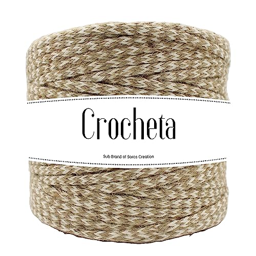 CROCHETA White Mix Jute Twine, 328Feet 4mm Braided Jute Rope, Natural Twine String for Crafts, Gift Wrapping, Gardening, Recycling, Macrame Projects and Holiday Decorations