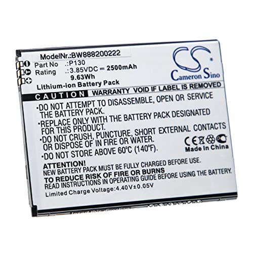 vhbw Batterie Compatible avec Wiko P130, View Go Smartphone (2500mAh, 3,85V, Li-ION)