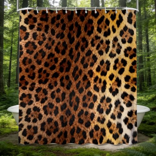 Rideau de douche 200x200 chic imprimé léopard en polyester imperméable - 2