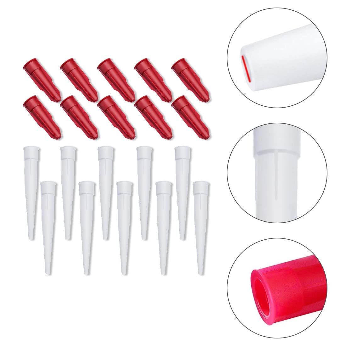 10 Beccucci In Silicone Per Cartuccia Sigillante - Ugelli Di Ricambio Per Calafatare - Foto 12