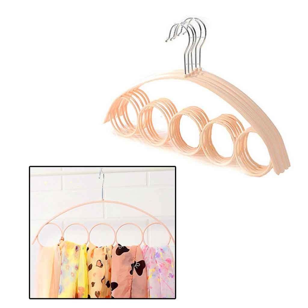 MOBYGKFY 1PC Fashion Clothes Hanger Organizer Space Saving Hanger Multi-function Folding Magic Hanger Drying Racks Scarf Clothes(Brass)