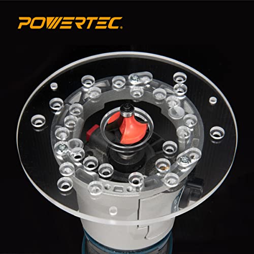 Powertec 71392 Trim Router Table - Router Base Plate W/Predrilled Holes For Trim Routers, Compact Routers Bosch, Porter Cable, Ryobi, Dewalt, Makita, Ridgid, And Milwauke #TOP4