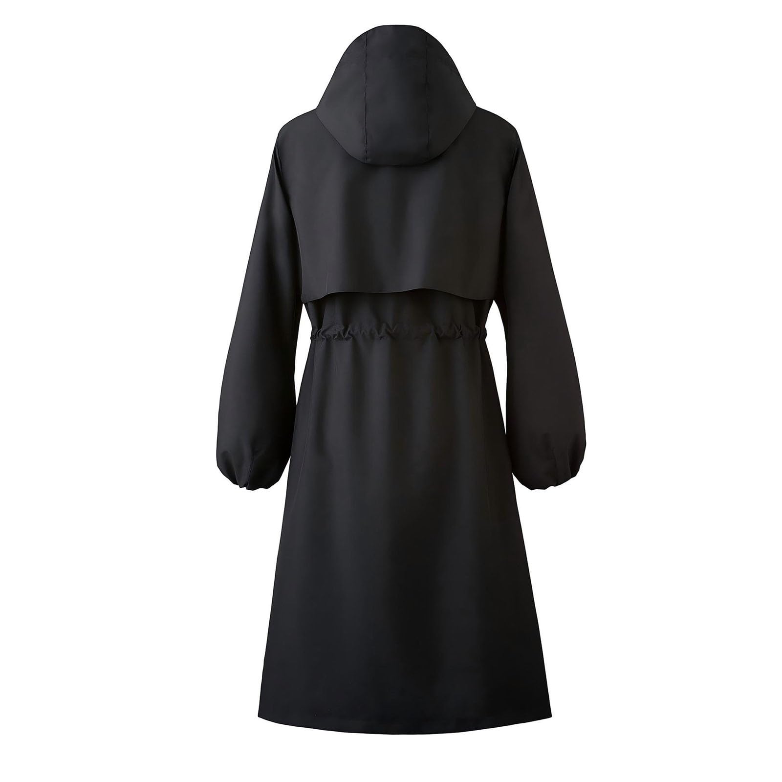 Generisch Trench Giacca da donna con cappuccio, giacca a vento per le mezze stagioni, elegante giacca a vento, giacca antipioggia, lunga impermeabile, trench per attività all'aperto, escursionismo