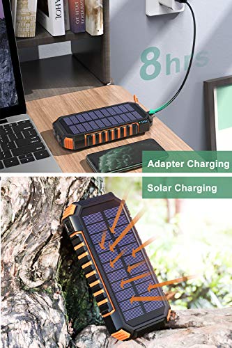 image for Solar Charger 26800mAh ADDTOP 3A Fast Charging Solar Power Bank with U