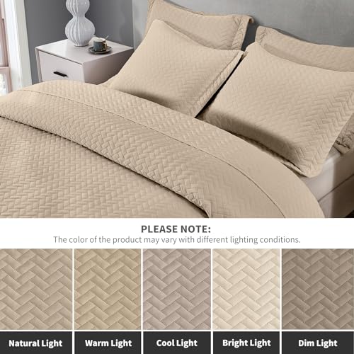 Cubrecama total beis ideal para decoración de ropa de cama en dormitorios 6