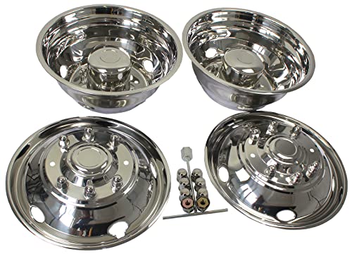 XIUHUA 19.5 Inch 8 Lugs Stainless Steel Wheel Simulators for 1999-2002 Ford F450 F550 Truck