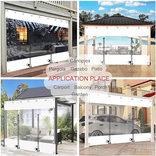 Rideaux en bâche transparente bâche PVC avec œillets 460x200 cm - 6
