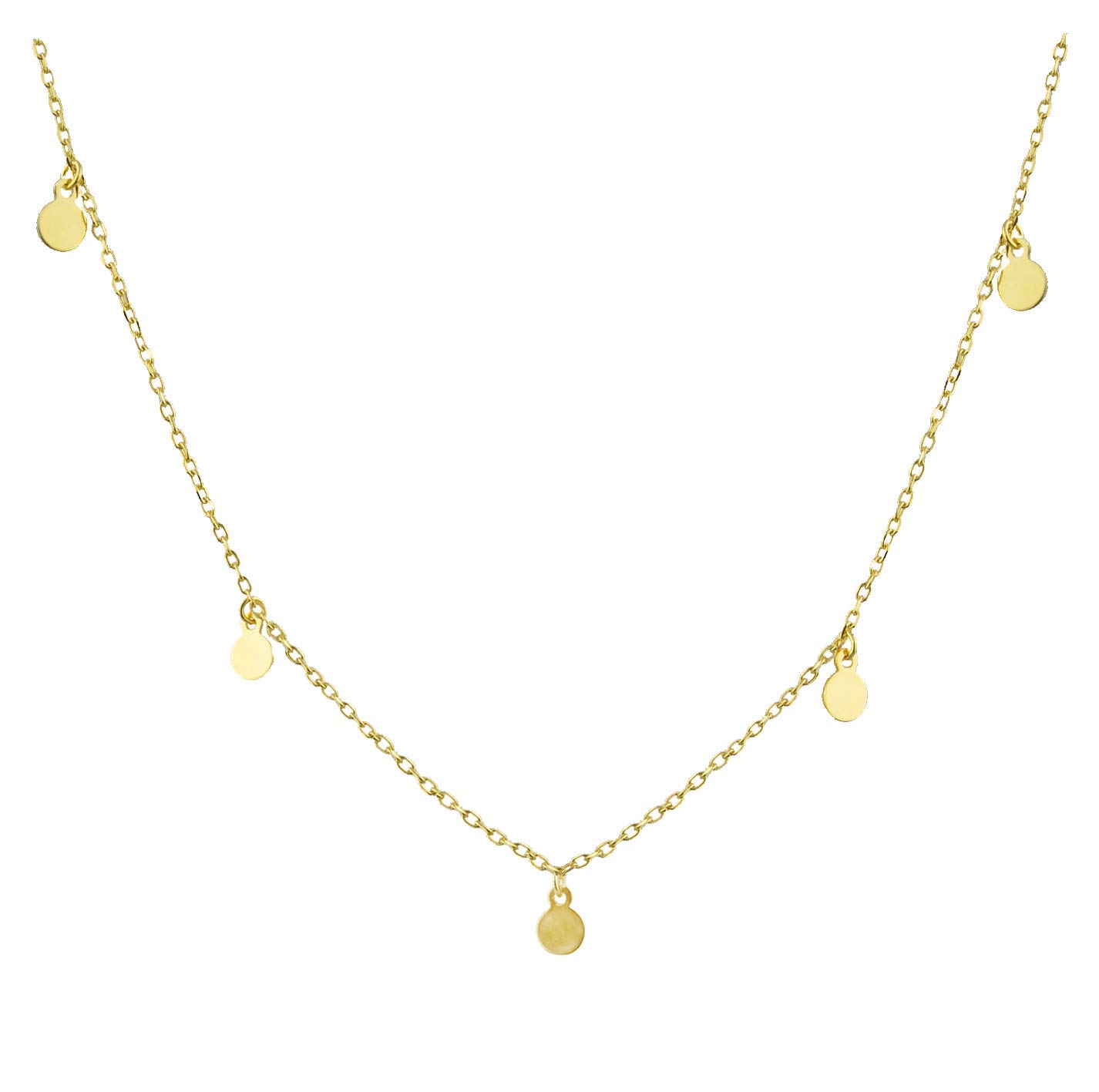 Collana Girocollo Con Piastrine In Argento 925 Placcato Oro – Stile Boho Minimalista – NY248
