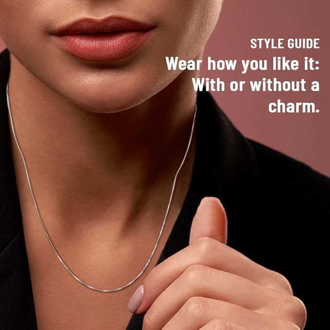 A Simple Necklaces for Women Sterling Silver,Exquisite Durable,16/18/20/22/24/26 Inches2