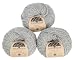 100% Baby Alpaca Yarn (Weight #5) Bulky, Chunky, Craft - Set of 3 Skeins 150 Grams Total- Luxurious and Caring Soft for Knitting and Crocheting - Light Gray #5 Bulky