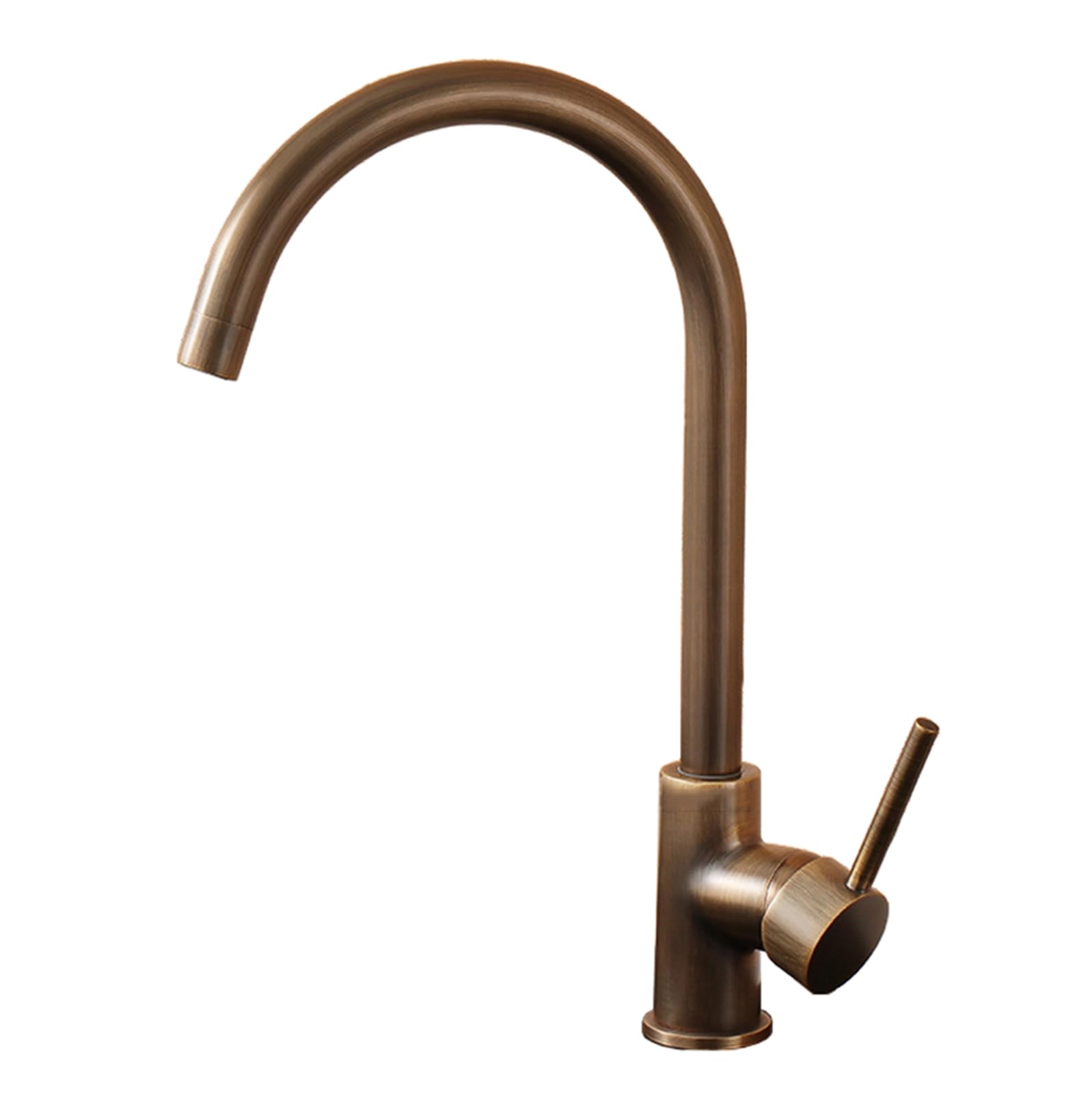 ZYCHSJXA Antique Brass Kitchen Mixer Tap Single Hole 360° Swivel Sink Taps for Handle Hot and Cold Water