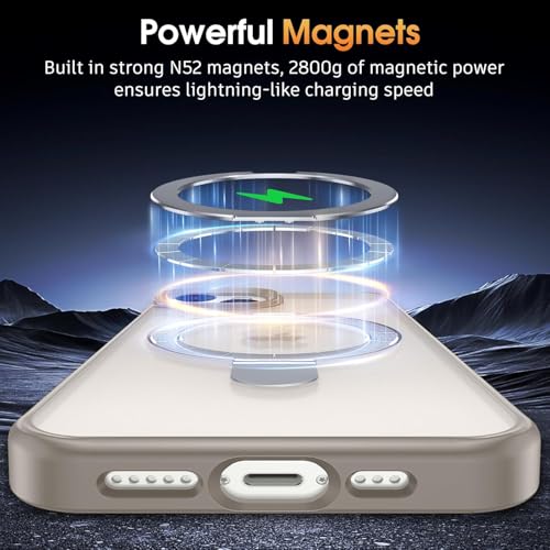 Image of iPhone 12 /12 pro Magsafe Stand Case | Matte Design & 360 Protection | Military-Grade Apple iPhone 12 /12 pro Cover | Ultra Premium - Gray