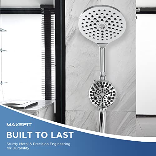 Makefit SS1740CP 21-Mode Dual Handheld Shower Head Combo, 2-In-1 Rain Shower Heads System 8 Inch Rainfall Shower Head And 10 Modes High Pressure Hand Held Showerhead thumb #3