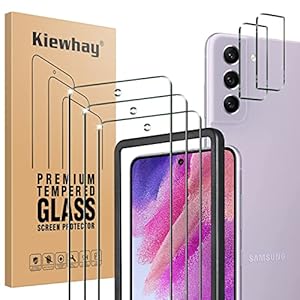 Kiewhay Schermbeschermer Compatibel met Samsung Galaxy S21 FE 5G Screen Protector 6,4”, 3x Gehard Glas +2x Camera Lens Protector, [9H HARDHEID] HD Screenprotector voor Galaxy S21 FE 5G – 5 Stuks