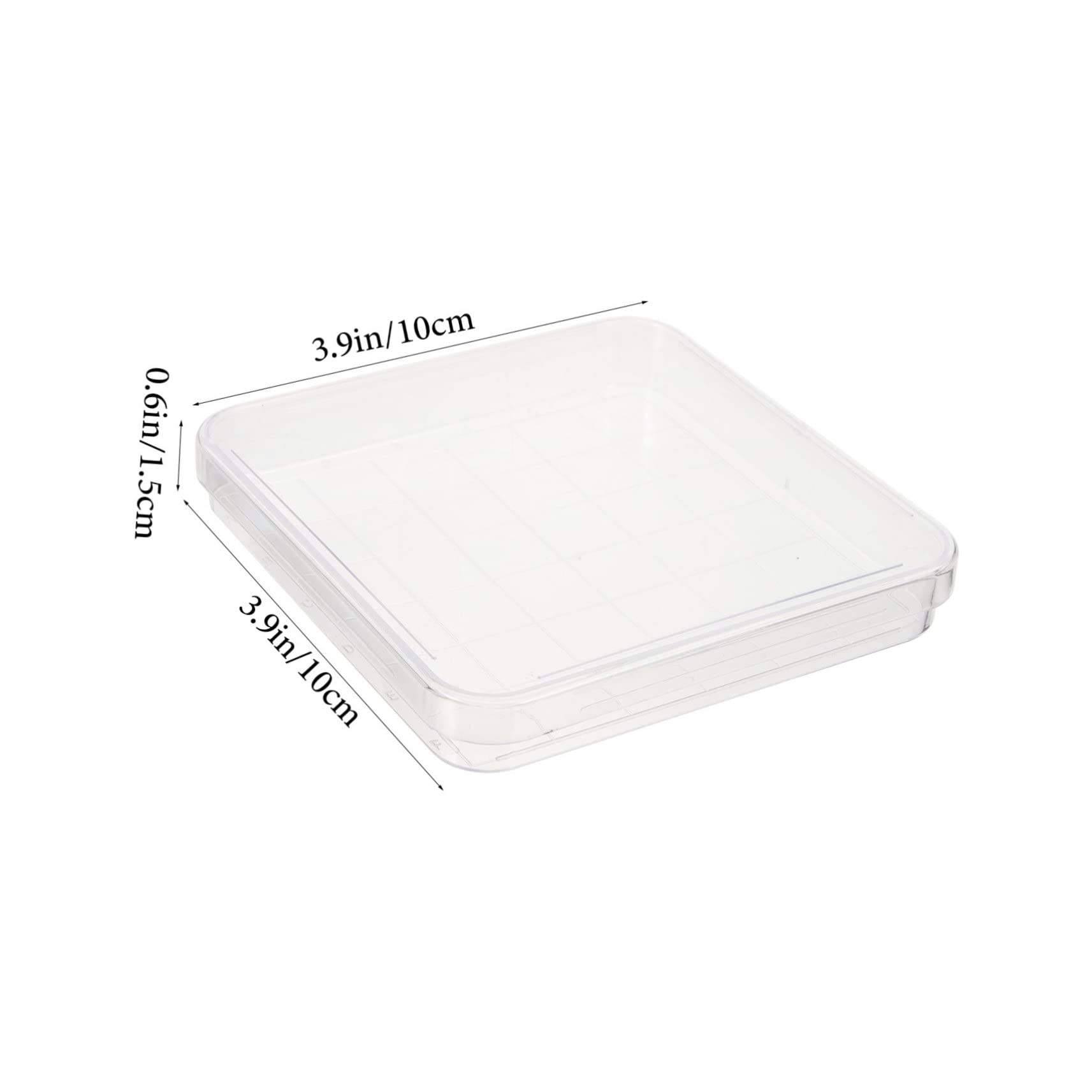 SOLUSTRE 10 Pack Square Petri Dishes Lids Plastic Agar Plates for Lab Research School Projects