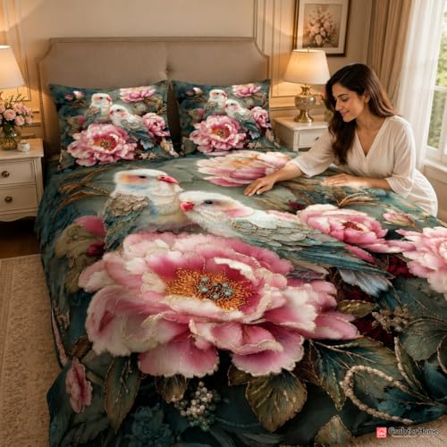 Image of Premium 7D Digital Printed Double Bedsheet Set with Bedsheet Tucker (Free)