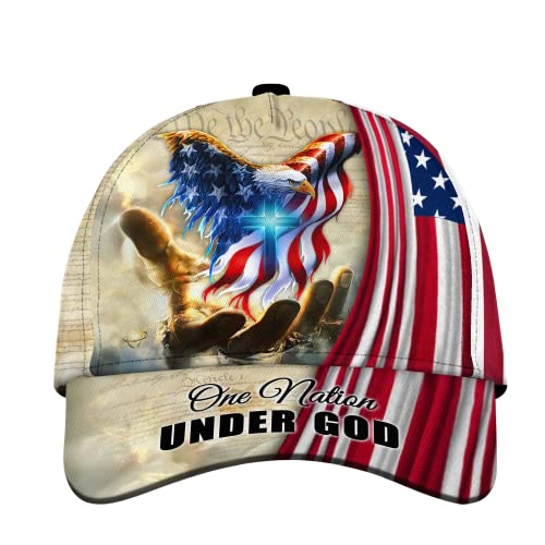 CleveFit One Nation Under God Baseball Cap, American Eagle 3D