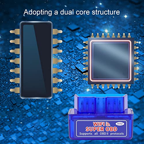 Car Diagnostic Scan Tool Car Tester High Sensitivity Plug And Play Fault Code Reading Wifi Wireless Diagnosis Car-Checking Light Code Reader Car Tester Car Accessory Blue #TOP6