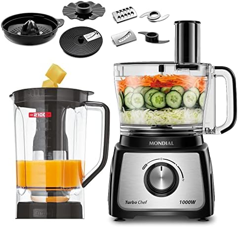 MONDIAL Multiprocessador Turbo Chef 9 em 1, Preto, 1000W, 220V - MPN-01-BF