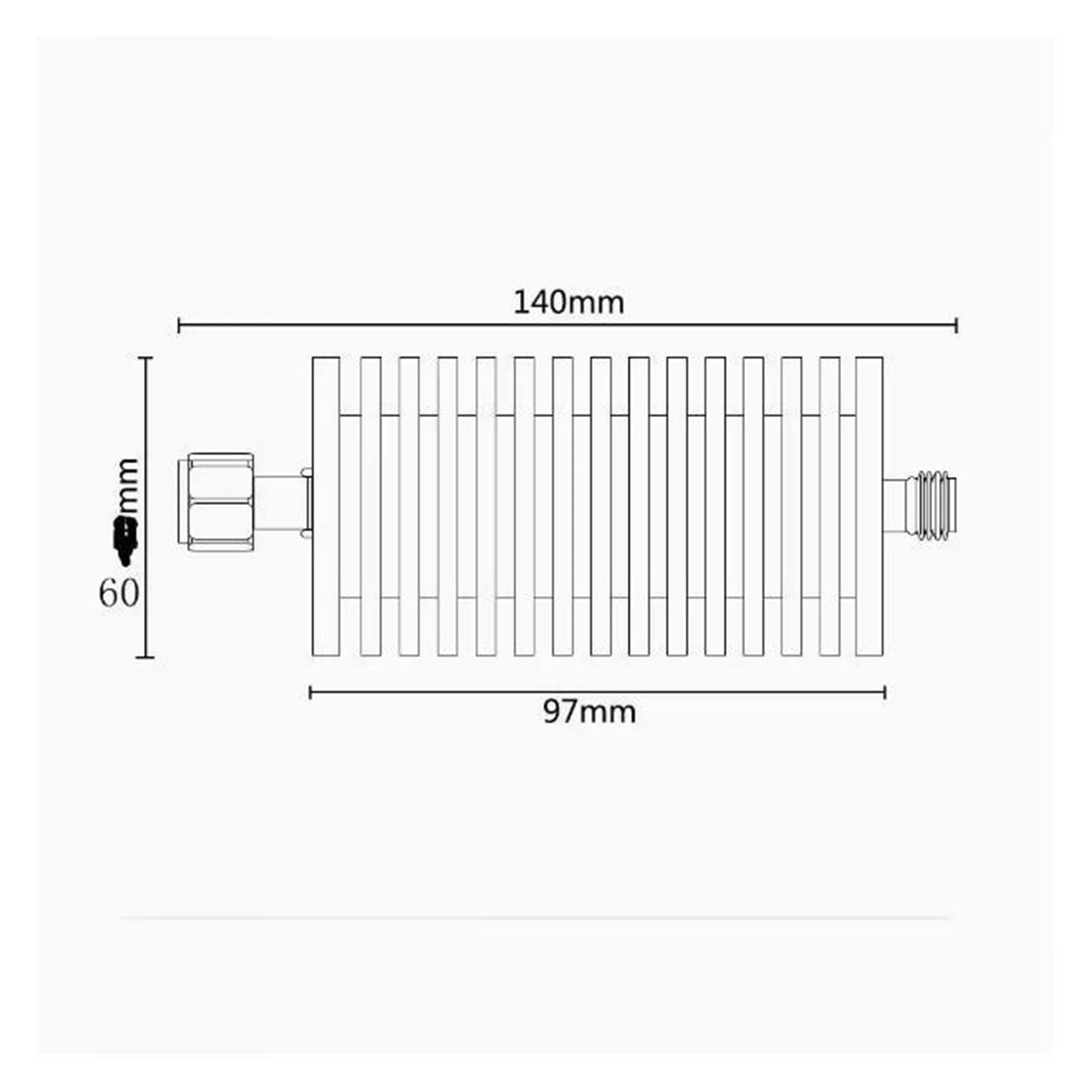 Attenuatore coassiale ad Alta Potenza 3G N-Type 100W, 1DB, 2DB, 3DB, 5DB, 6DB, 10DB, 15DB, 20DB, 25DB, 30DB, 40DB, 50DB(1DB 3G)