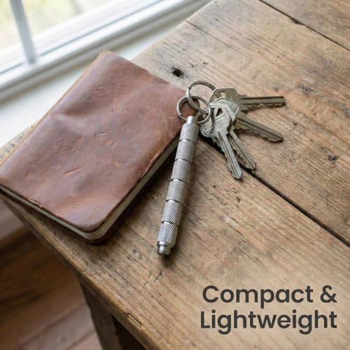 Image of ASIRA Compact Stainless Steel Precision Utility Tool with Keyring Attachment, Portable Everyday Craft and Task Tool for Home, Office, Hobby Projects, and General Daily Use (Silver)