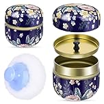 Sibba Powder Case with Powder Puff for Body & Makeup - Empty Container Dusting Box - Baby After Bath Kit (Blue)