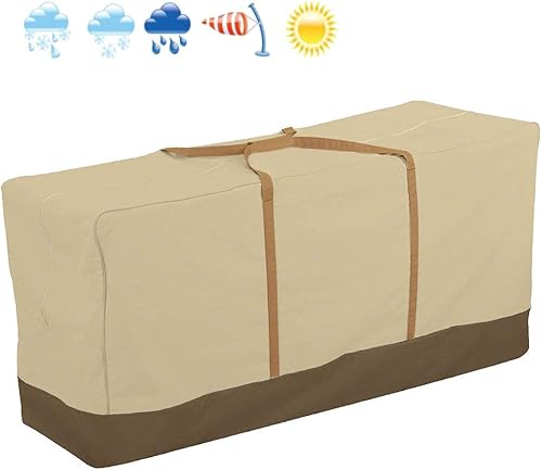 Miniatura 6 de Bolsa de almacenamiento para cojines de patio bolsa de almacenamiento para árbol de Navidad, 60 pulgadas, funda protectora para muebles de patio con