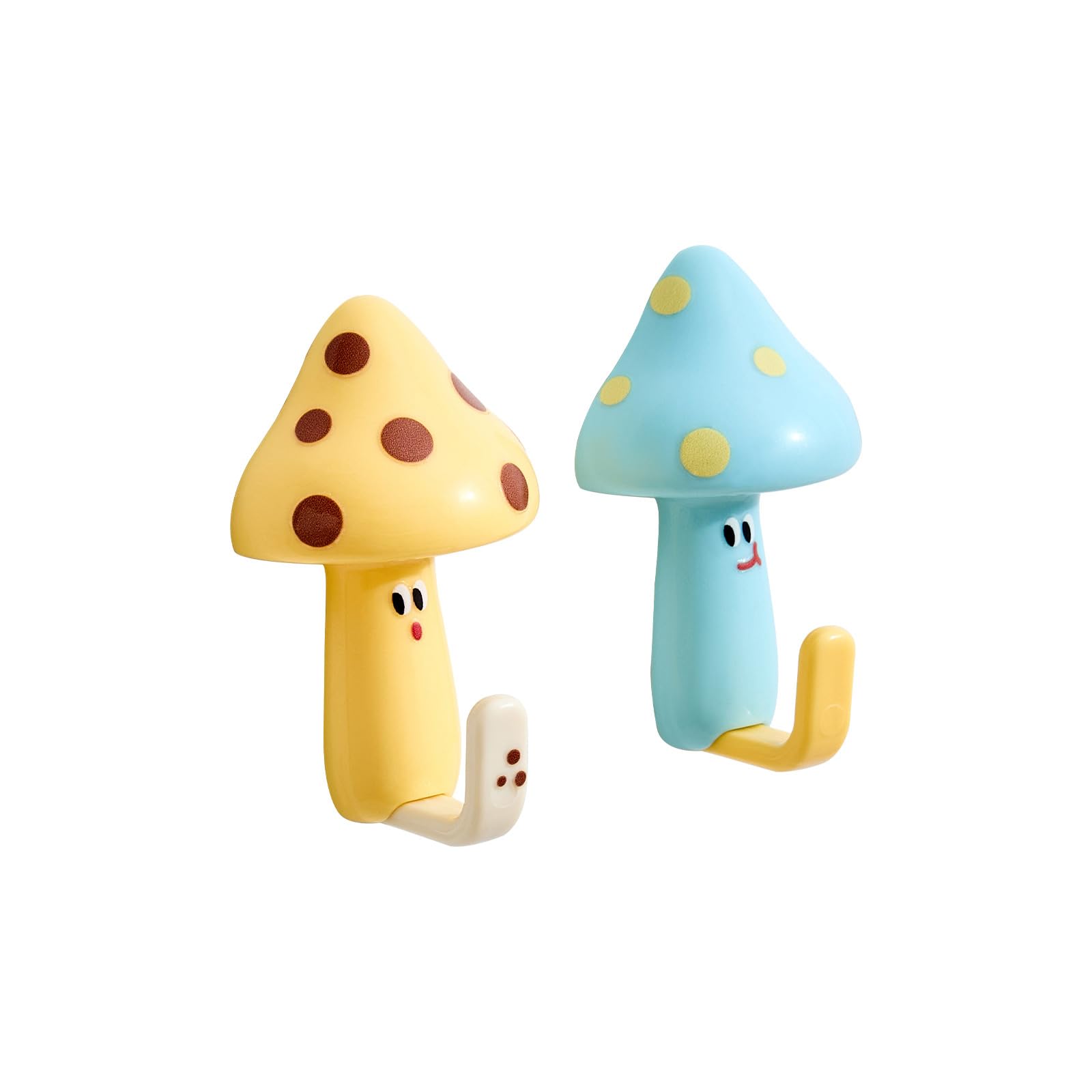 Tsophreniq 2pcs Mushroom Adhesive Hooks Removable Sticky Hanger Decorative Space Saving Tool for Kitchen Bathroom Storage Bathroom Mushroom Hooks
