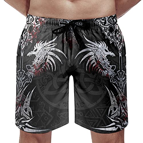 Ktewqmp Zomer zwembroek draak rune mannen zwembroek zwemshorts heren met zakken oversized - Image 5