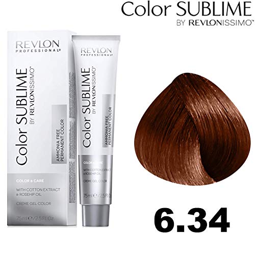 Revlon Professional Revlonissimo Colour Sublime Colour & Care Permanent Hair Colour, No. 6.34 Dark Gold Copper Blonde, 75 ml