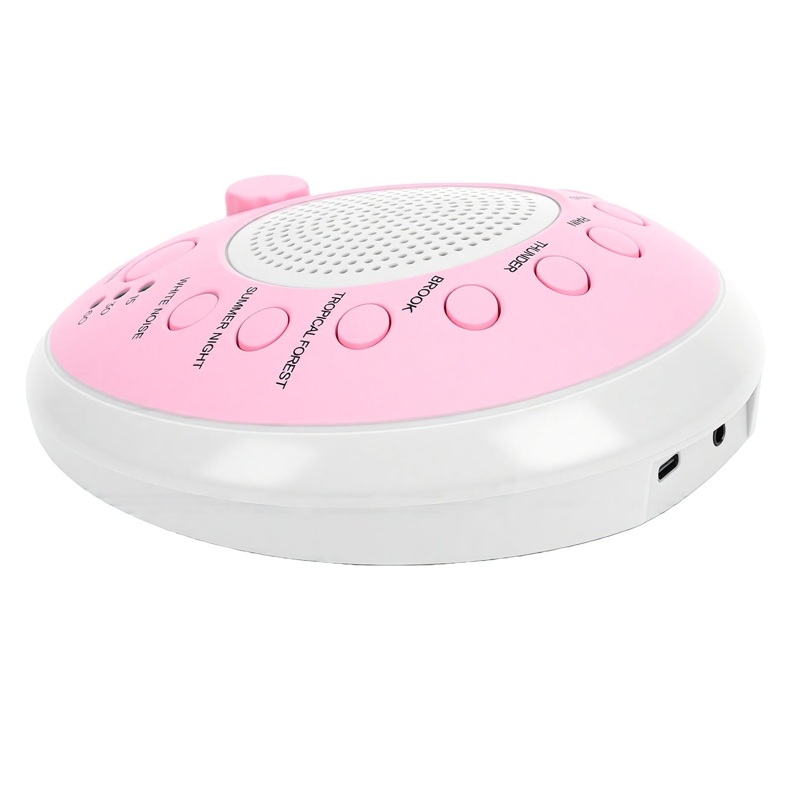 Fabater White Noise Sleep Sound Machine mit 10 Beruhigenden Geräuschen, 3 Timern, Dual-Power-USB-Akku, Tragbare Einschlafhilfe mit Mehreren Funktionen für Zuhause, Büro, Reisen, Babys