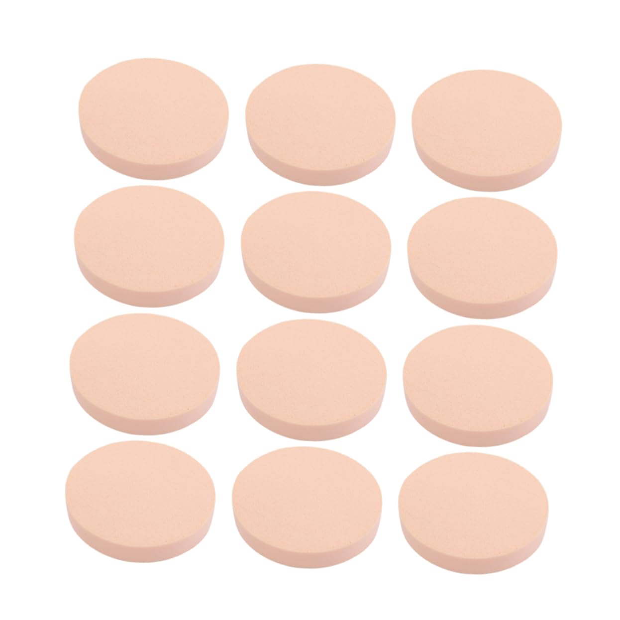 OSOLADY 12Pcs Large Skin Color Makeup Powder Puff Shape Dry Wet Use for Foundation Application Salon Travel