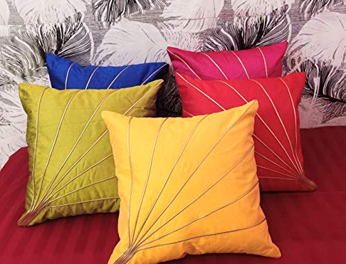 Image of JDX Attractive Multicolor Cushion Cover, Set of 5 (Multicolor)(Polyester)