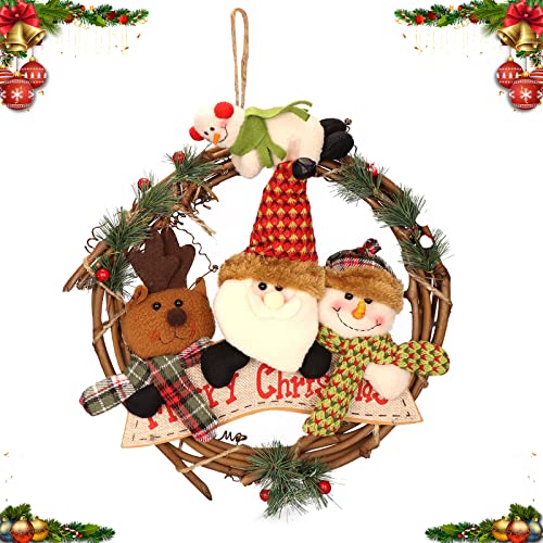 JISON21 Couronne de Noël Porte D'Entrée, Décoration de Noël pour Porte, 30cm Guirlande de Noël pour Mur Porte Guirlande Noel Décoration Cheminée, Escaliers,Décoration Salon Chambre d'enfants(B) Cover