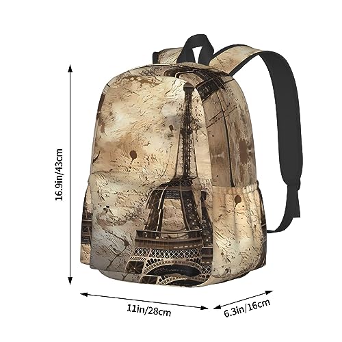 Sac à dos d'école imperméable Tour Eiffel léger et grande capacité - 6