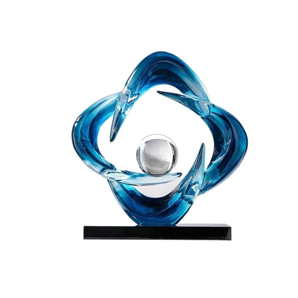 zhuyanbo007 Desk Statue, Good Fortune Decorative Item Living Room Entrance Hall Artistic Home(Blue)