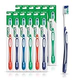 GUM Super Tip Toothbrush, Soft Bristle Toothbrush for Adults with Tongue Cleaner, Compact Head, 1ct (12pk)