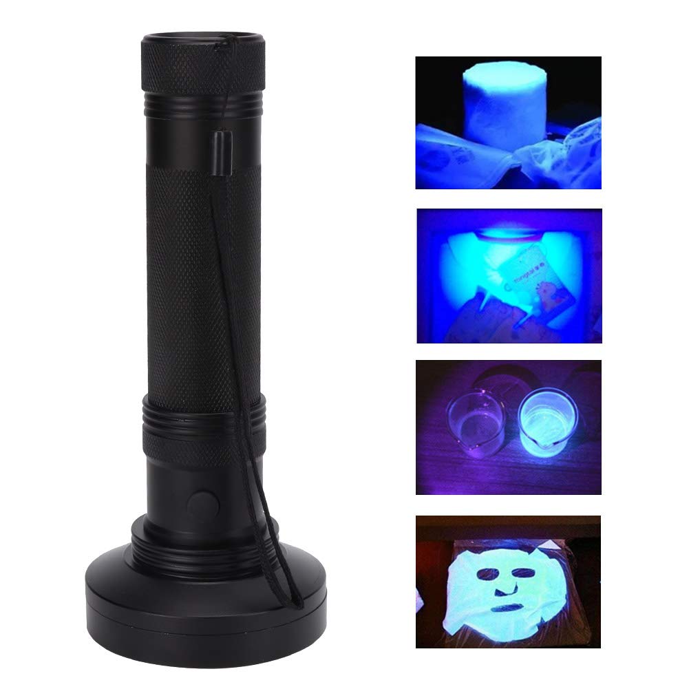 Jelquix UV Flashlight Aluminum Body 100LED Banknote Verification Lamp for Inspection Purposes (Black)