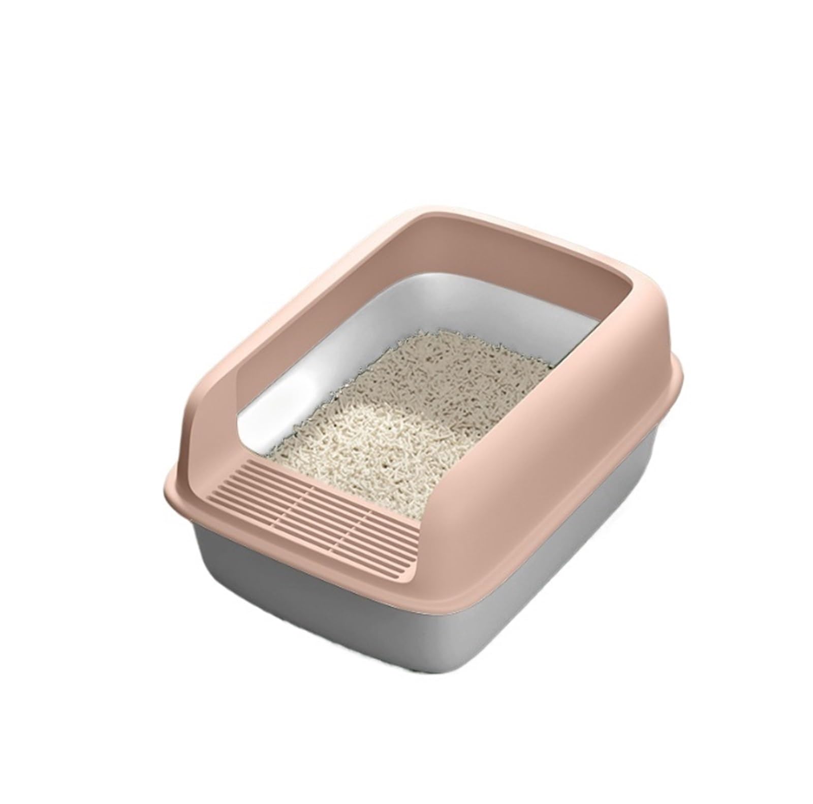 autopulente Lettiera for gatti grande staccabile con lato alto, antispruzzo, toilette for gatti, vassoio for gattini, facile da pulire, for interni grande(Roze)