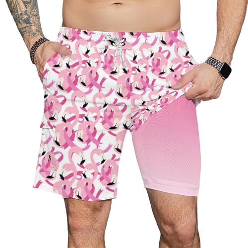 Swimming Trunks for Men Board Shorts 9 Inch Swimming Trunks with Compression Liner Beach Swimsuit