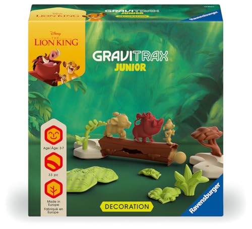 Ravensburger Gravitrax Junior Set d'extension Le Roi Lion 33 pièces Circuit de Billes Jeu de Construction créatif Parcours de Billes à Construire Dès Version française 23862