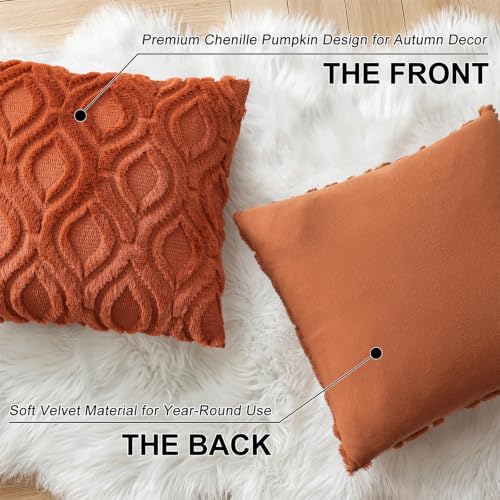 Image of decorUhome Faux Fur Plush Light Rust Throw Pillow Covers 18x18 Set of 2