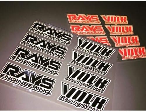 Montree Shop Black JDM Japan Rays Engineering Volk Racing TE37 Wheel Decals Sticker 8pcs