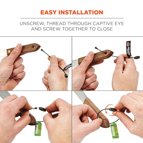 Image of Ergodyne Squids 3708 Wire Cable Loop Tool Tethering Attachment, Screw Gate Opening, Weight Rating 3lbs, 6-Pack