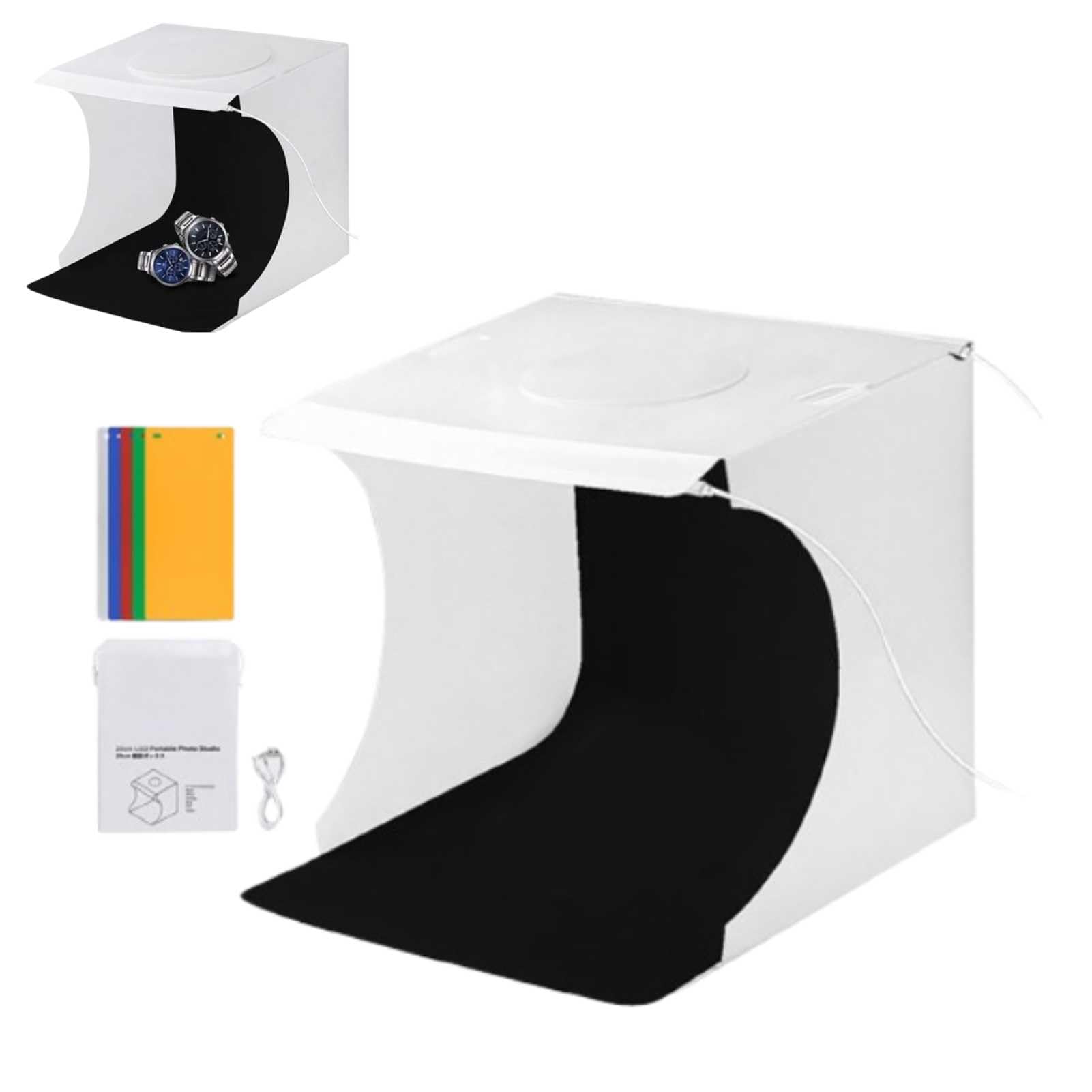 Mini Scatola Luminosa Per Studio Fotografico, Kit Tenda Leggera Pieghevole Portatile con 6 Tipi di Sfondi Colorati Per La Visualizzazione di Prodotti di Piccole Dimensioni(6 colori)