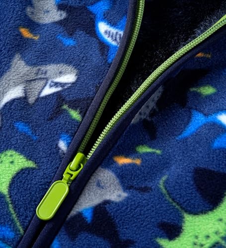 Image of Boys Girls Polar Fleece Jacket with Hood Toddler Coat 2-12 Years