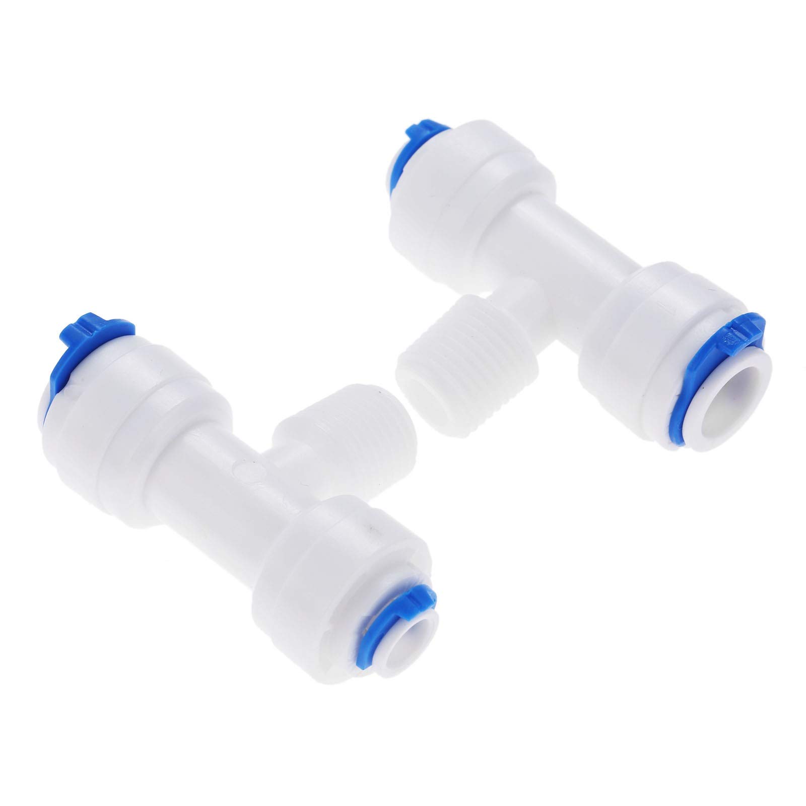 Conexión rápida for Manguera, de jardín, 2 Piezas, conexión for tubería ósmosis inversa, Forma T, en 3/8, Macho 1/4, Conector Acoplamiento plástico for Agua