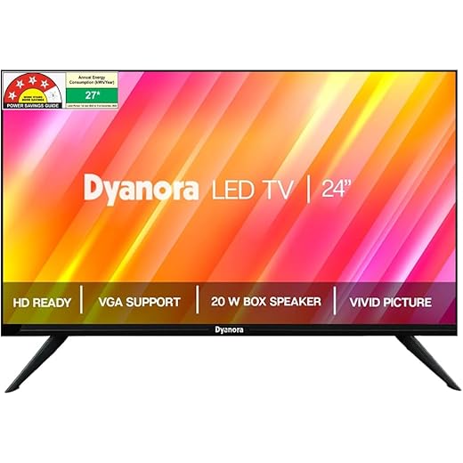 Dyanora 60cm (24 Inches) HD Ready Non Smart LED TV with A+ Grade Panel, Noise Reduction, Dynamic Picture, Cinema Zoom, Powerful 20W Box Speakers LED TV DY-LD24H0N (Black) (2021 Model)