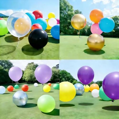 Image of 40 Pcs 36 Inch Giant Balloons Latex Large Assorted Colorful Rainbow Big Balloon Bulk 18 Kinds Color for Birthday Wedding Baby Shower Anniversaries Store Party Decorations